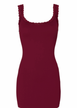 Frida Plus Size Blondetop I Bordeaux Fra Tim & Simonsen