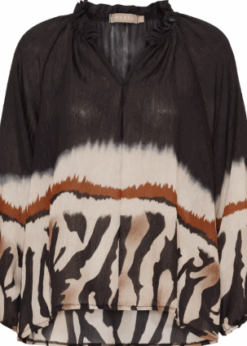 Marta Bluse Style Belladonna I Sort Brun Print