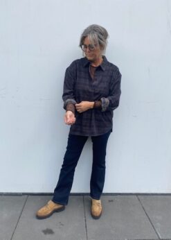 Part Two Skjorte I Ternet Fløjl Og Pieszak Jeans