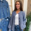 Strik Cardigan Indigo Blue Fra Freequent