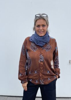 Brun Bluse I Print Fra Marta