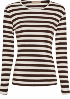 Brun Hvid Stribet Beogina Bluse Fra Marta