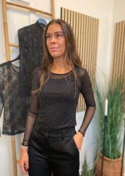 CC Heart Black Simili Mesh