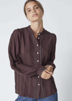 Co Couture Kesi Lace Bluse Brun