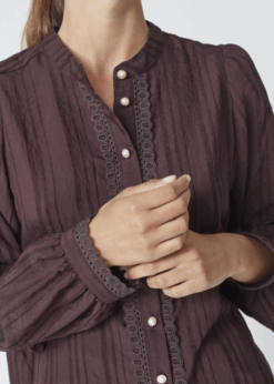 Co Couture Kesi Lace Skjorte Brun