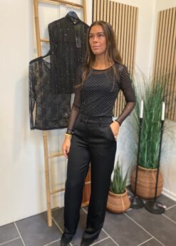 Costa Mani Sort Buks Og CC Heart Black Simili Meshbluse