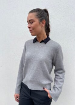 Grå Guni V Neck Strik Fra Inwear