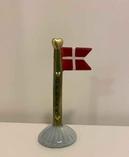 Lille Flag Grøn Stang Med Farfar Og Blå Fod