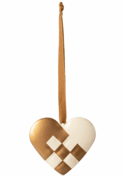 Maileg Metal Ornament Stort Hjerte Guld Creme