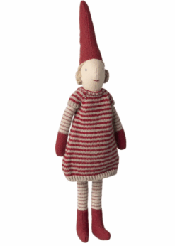 Maileg Nisse Pige Size 1 Med Stribet Strik Kjole