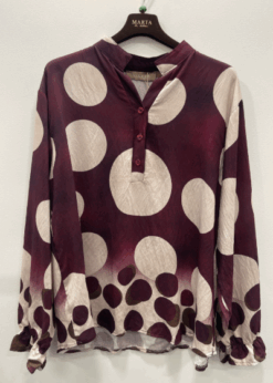 Marta Aspen Bluse Bordeaux Med Prikker