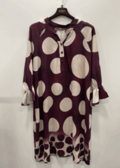 Marta Cypress Kjole Bordeaux Offwhite