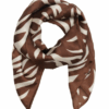 Marta Juline Tørklæde Brun Creme Print