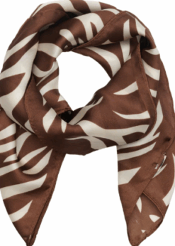 Marta Juline Tørklæde Brun Creme Print