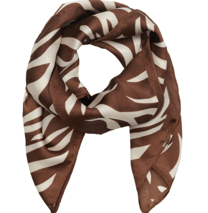 Marta Juline Tørklæde Brun Creme Print