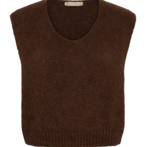 Marta Marlene Strik vest Brun