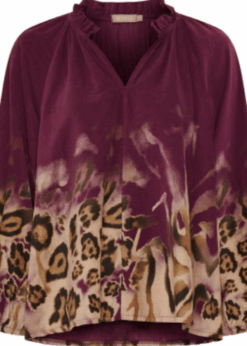 Marta Una Bluse Bordeaux Print