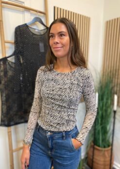 Meshbluse Cream Zebra Fra CC Heart