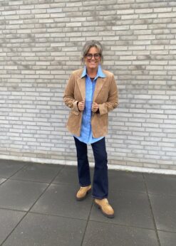 Part Two Blå Natinka Skjorte Og Blazer I Fløjl