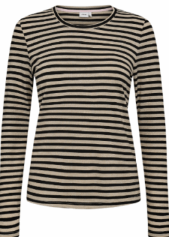 Rixie Bluse Sort Guld Stribet Fra Numph