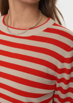 Sand Orange Stribet Numph Bluse