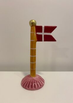 Speedtsberg Lille Flag Gul Stang Med Striber Rosa Fod