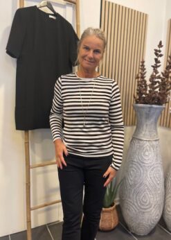 Brun Stribet Aura Bluse Fra Three M