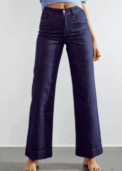 Paris Jeans Dark Blue Med Kort Benlængde Fra Numph