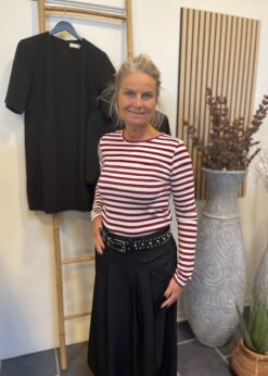 Three M Aura Stribet Bluse