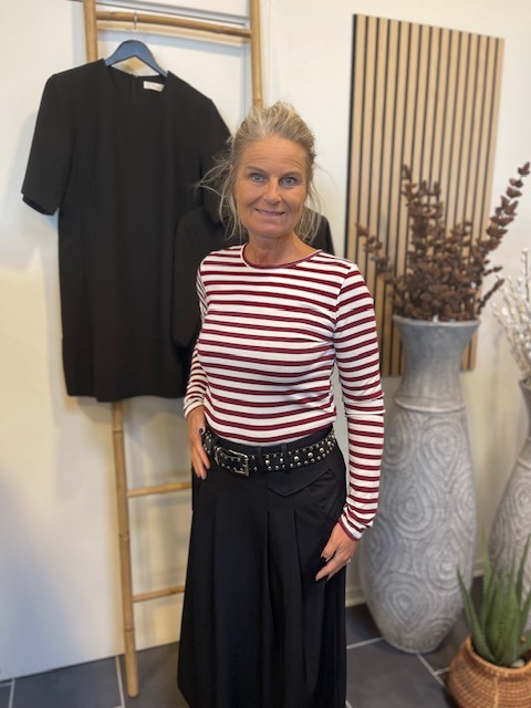 Three M Aura Stribet Bluse