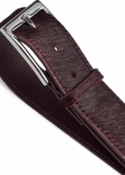 Brunt Depeche Bælte Med Hår Og Med Sølv Spænde