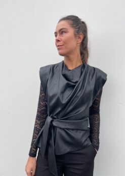 Co Couture Glitt Pleat Top Og Continue Alberte Meshbluse