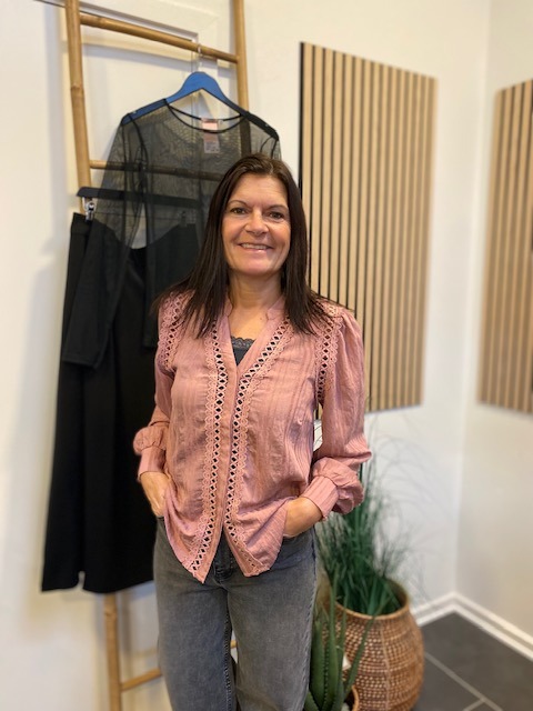 Co Couture Kesi Lace V Shirt