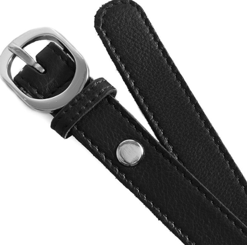 Klassisk Sort Bælte Med Sølv Spænde Fra Depeche