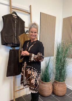 Marta Capri Kjole I Sort Brun Print