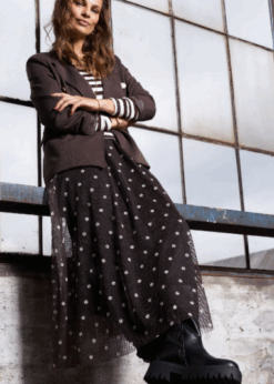 Marta Tyl Nederdel Brun Med Prikker