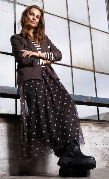 Marta Tyl Nederdel Brun Med Prikker