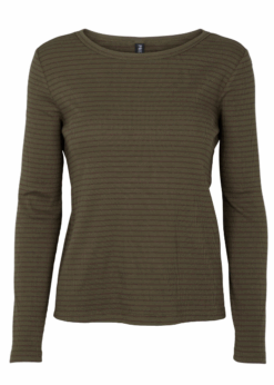 Prepair Beatrice Bluse Army Stribet