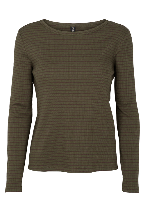 Prepair Beatrice Bluse Army Stribet