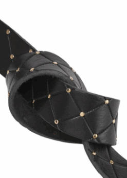 Sort Depeche Bælte Med Guld Nitter