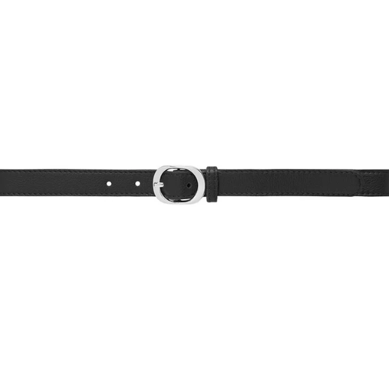 Sort Depeche Bælte Med Sølv Spænde 16130