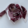 Three M Tørklæde Bordeaux Offwhite Print