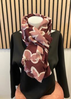 Three M Tørklæde I Bordeaux Creme Rosa