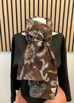Three M Tørklæde I Brunt Paisley Print