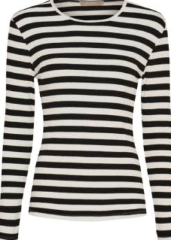 Beogina Sort Hvid Stribet Bluse Fra Marta