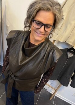 Brun Glitt Pleat Top Fra Co Couture