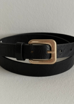 Enkelt Sort Bælte Med Guld Spænde Fra Three M