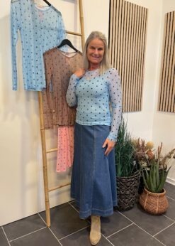 Lyseblå Three M Mesh Og Part Two Denim Nederdel