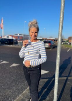 Marta Basis Bluse Lyseblå Striber