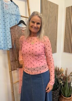 Marta Mesh Lyserød Med Prikker